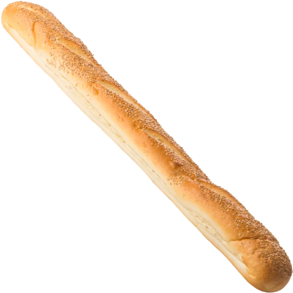 Long Baguette with Sesame Seeds PNG Transparent
