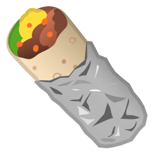 Burrito with Foil Wrap PNG Transparent Background