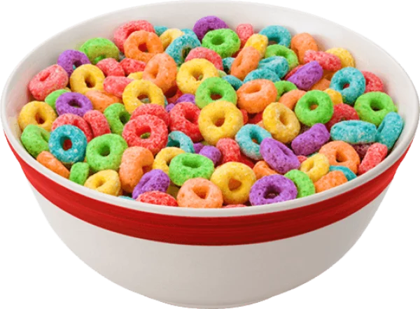 Bowl of Colorful Cereal PNG Transparent Background