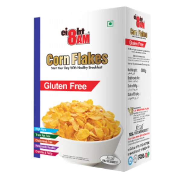 Eight 8 AM Corn Flakes Box PNG Transparent Background