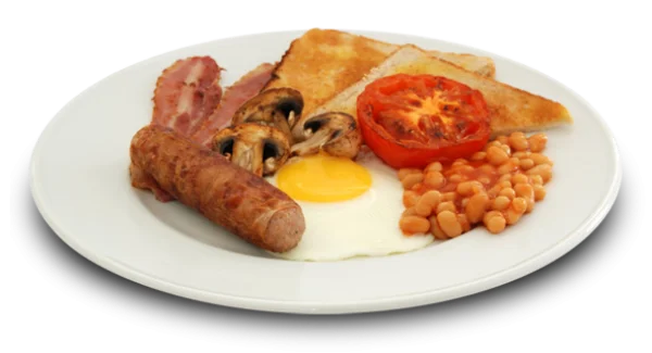 Full English Breakfast Plate PNG Transparent