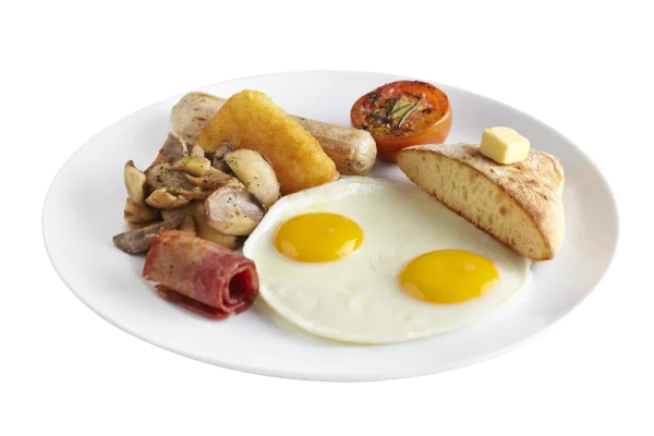 Full English Breakfast Plate PNG Transparent Background