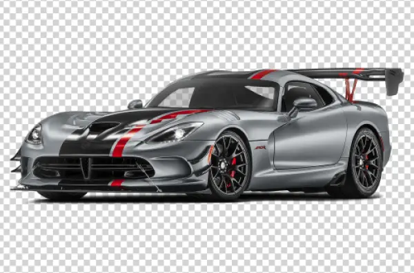 Silver Dodge Viper ACR Racing Car PNG Transparent