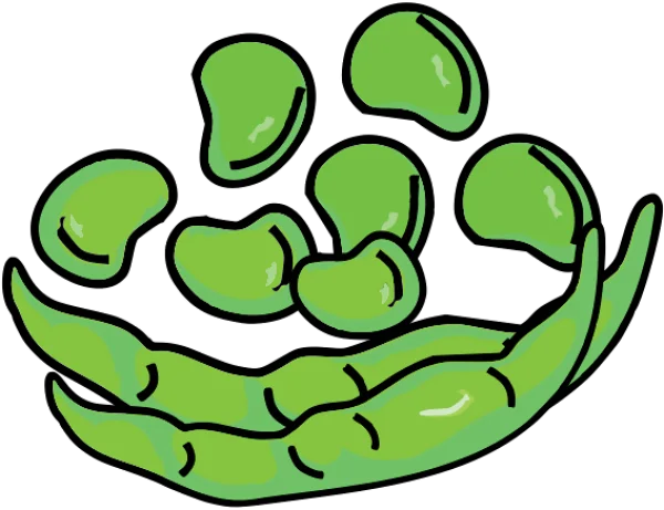 Cartoon Green Beans and Pods PNG