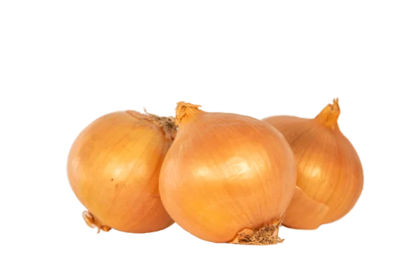 Three Whole Yellow Onions PNG Transparent Background