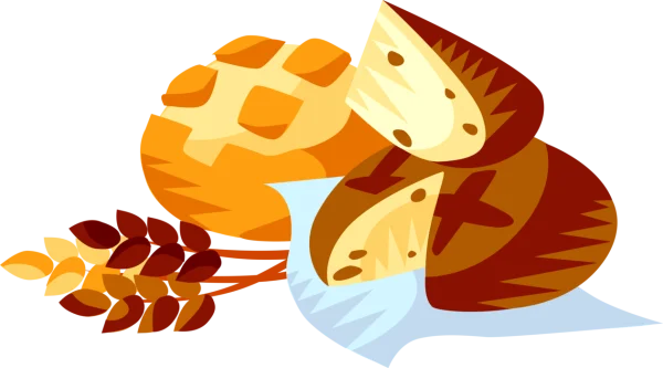 Bread and Cheese with Wheat PNG Transparent Background