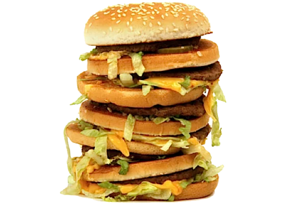 Giant Stacked Cheeseburger PNG Transparent Background