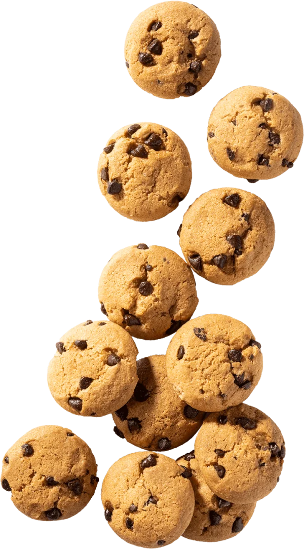 Falling Chocolate Chip Cookies PNG Transparent Background