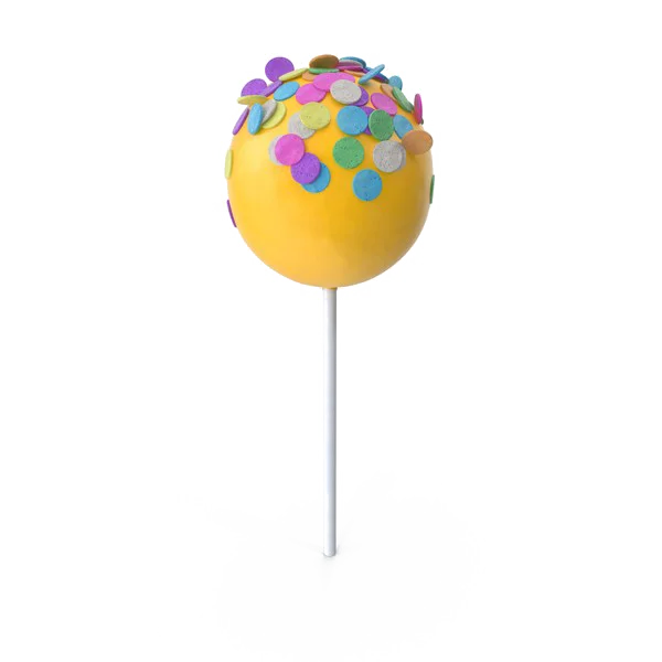 Yellow Confetti Cake Pop PNG Transparent Background