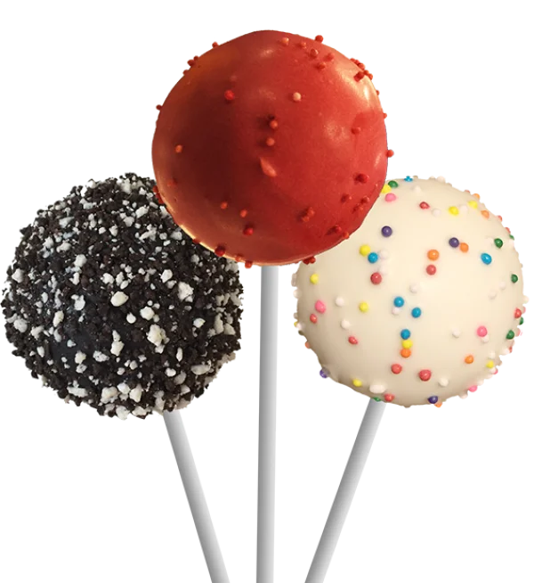 Three Delicious Cake Pops PNG Transparent Background