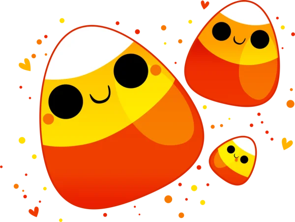 Cute Smiling Candy Corn PNG Transparent