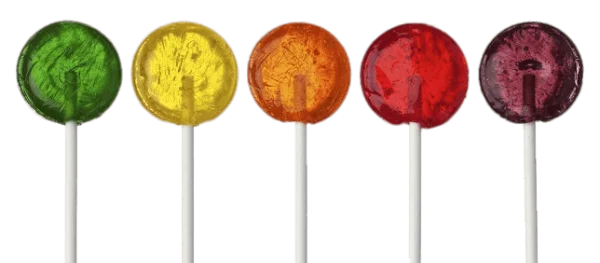 Colorful Round Lollipops PNG Transparent Background