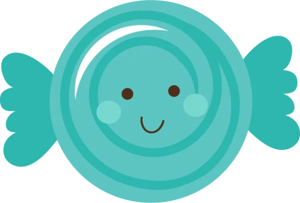 Cute Blue Wrapped Candy PNG Transparent Background