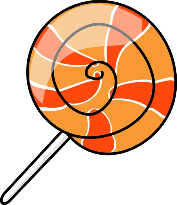 Orange Swirl Lollipop PNG Transparent Background