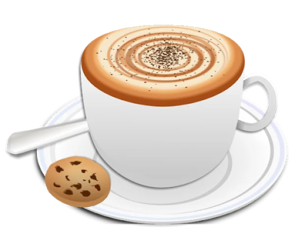 Cappuccino Cup with Cookie Transparent PNG