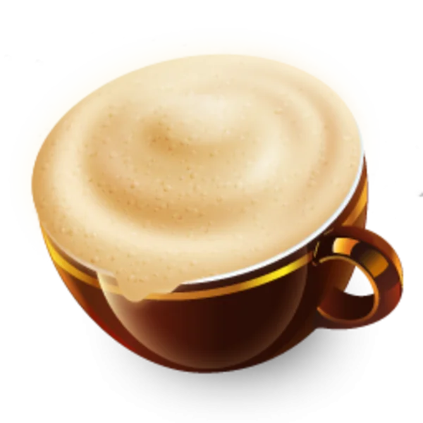 Coffee Cup with Creamy Froth PNG Transparent Background