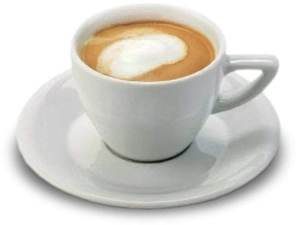 White Coffee Cup with Latte Art PNG