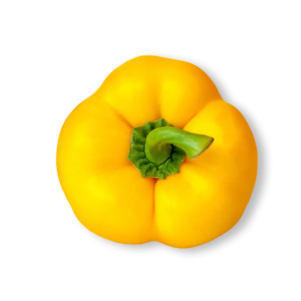 Yellow Bell Pepper Top View PNG Transparent Background