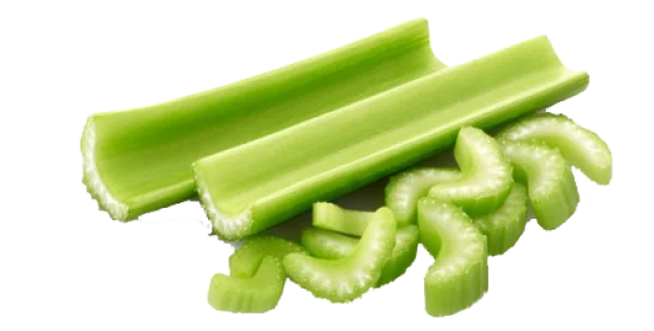 Fresh Celery Stalks and Slices PNG