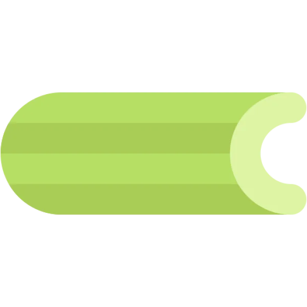 Stylized Green Celery Stalk PNG Transparent Background