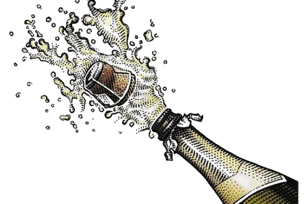 Champagne Bottle Popping PNG Transparent Background