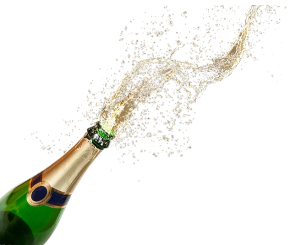 Champagne Bottle Popping with Splash PNG