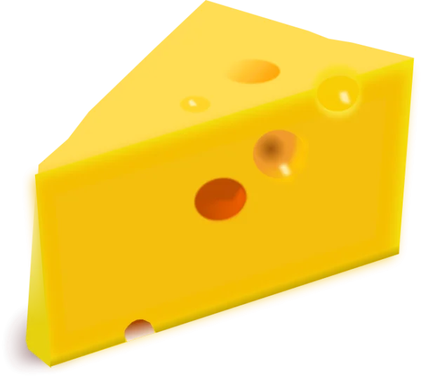 Yellow Cheese Wedge PNG Transparent Background