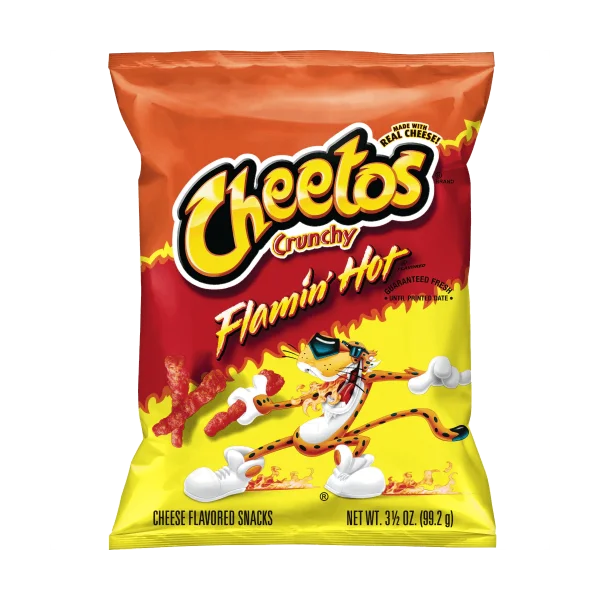 Cheetos Flamin' Hot Crunchy Snack Bag PNG