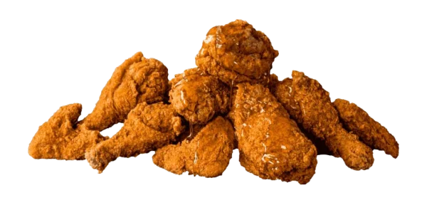 Crispy Fried Chicken with Sauce PNG Transparent Background