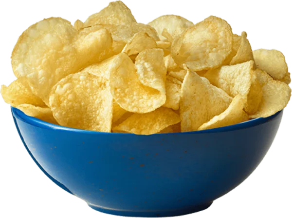 Bowl of Potato Chips PNG Transparent Background