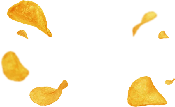 Flying Potato Chips PNG Transparent Background