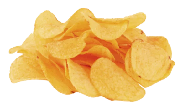 Golden Potato Chips Pile PNG Transparent Background