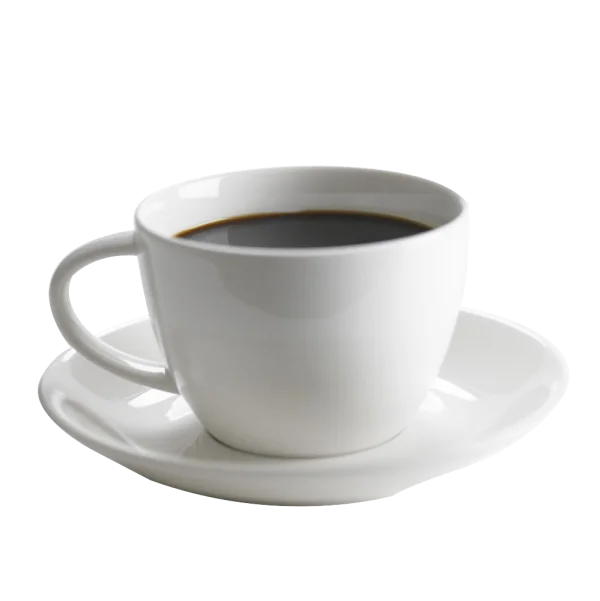 White Coffee Cup with Saucer PNG Transparent