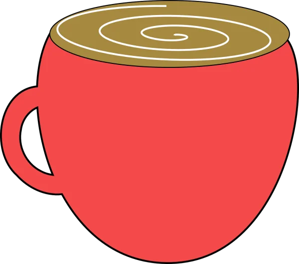 Red Coffee Cup with Swirl PNG Transparent Background