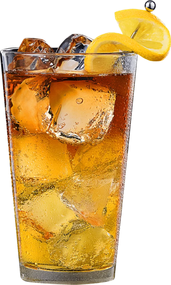 Refreshing Iced Drink with Lemon and Ice PNG