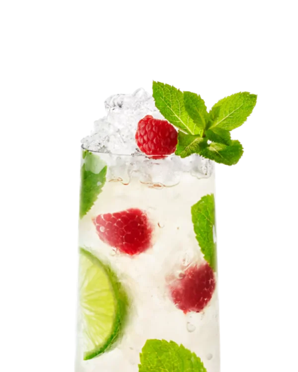 Refreshing Raspberry Mojito Cocktail PNG