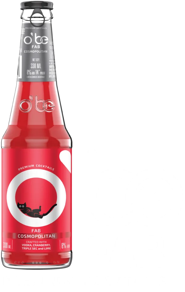 O'be Fab Cosmopolitan Cocktail Bottle PNG