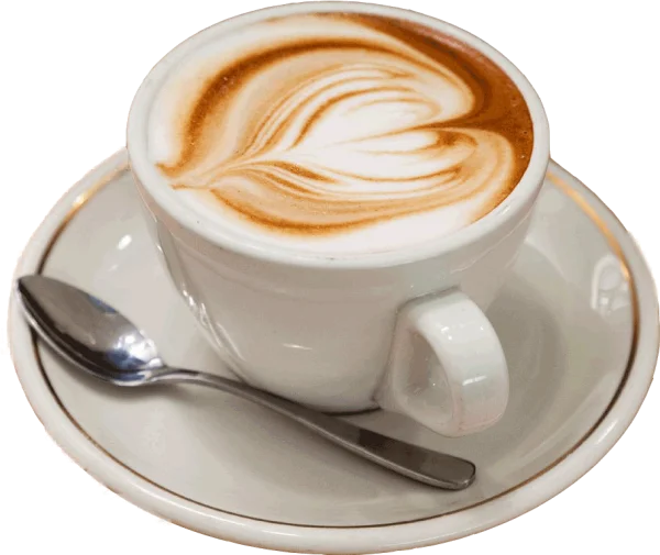 Coffee Cup with Latte Art PNG Transparent