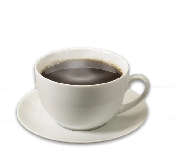 White Coffee Cup with Hot Black Coffee PNG