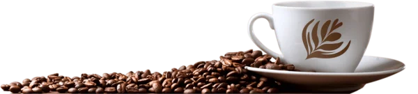 Roasted Coffee Beans and Cup PNG Transparent Background