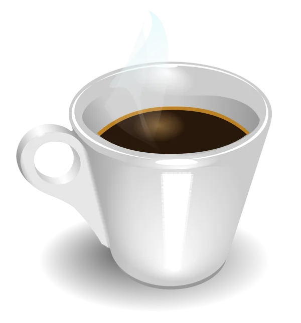 Steaming White Coffee Cup PNG Transparent