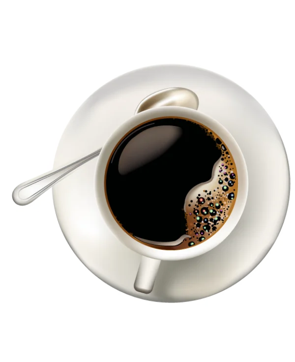 Coffee Cup with Saucer and Spoon PNG Transparent Background