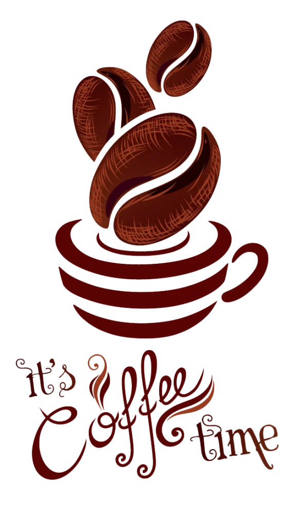 Coffee Time Illustration with Beans and Cup