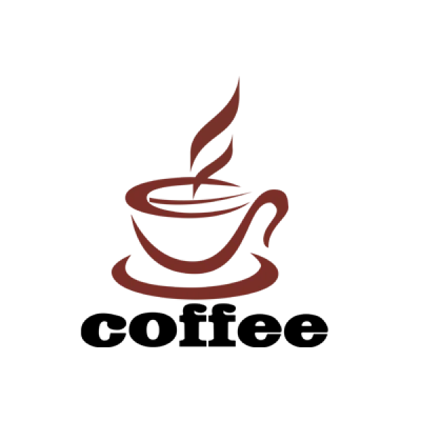 Stylized Coffee Cup Logo PNG Transparent Background