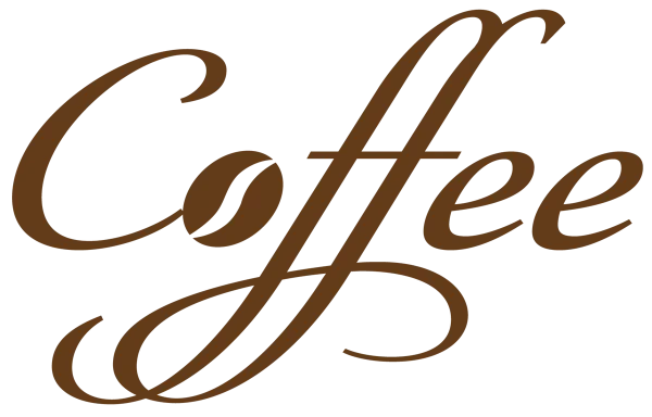 Coffee Script Font Logo PNG Transparent Background