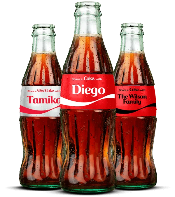 Coca-Cola Share a Coke Personalized Bottles PNG