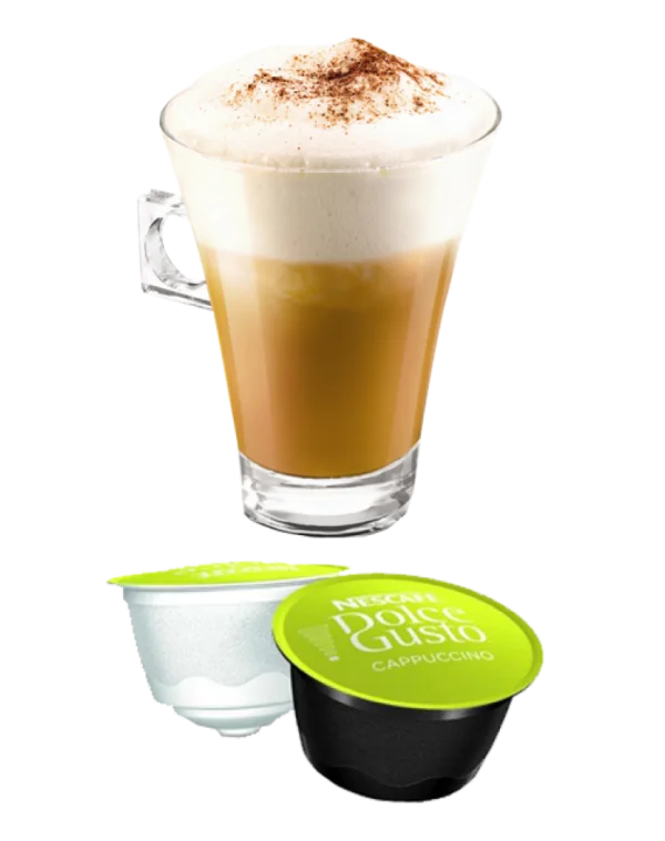 Cappuccino and Nescaf	ee Dolce Gusto Pods PNG Transparent Background