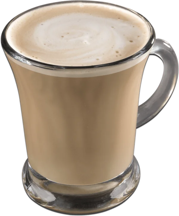 Frothy Latte in Glass Mug PNG Transparent Background