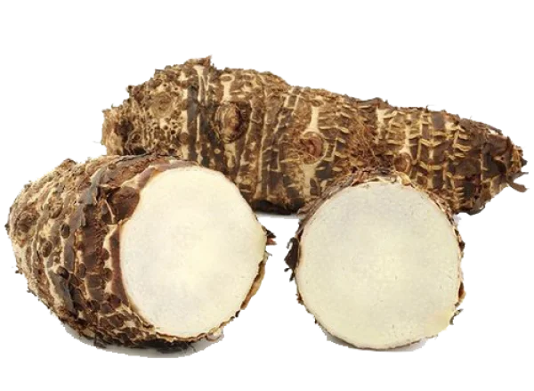 Taro Root Whole and Sliced PNG