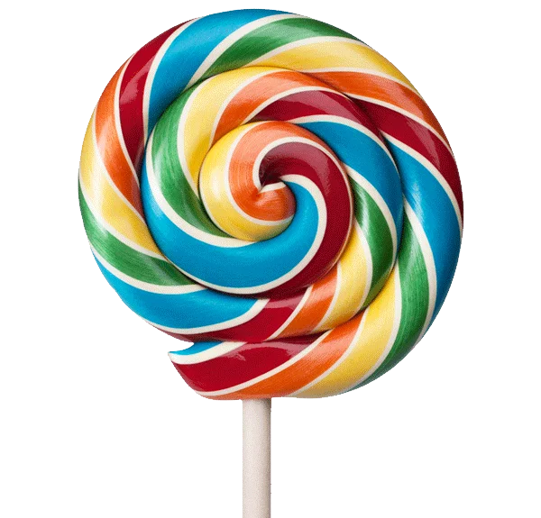 Rainbow Swirl Lollipop PNG Transparent Background